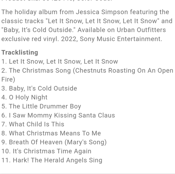 Jessica Simpson Rejoyce The Christmas Album LP on Vinyl Limited Edition NWT - Picture 2 of 2